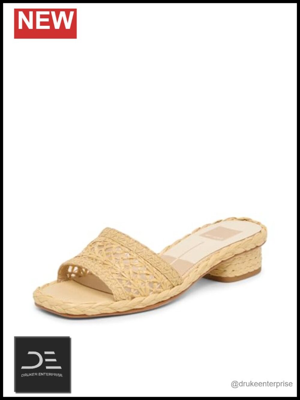 Dolce Vita Dixi Heeled Sandal Slide Block Heel Canvas